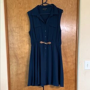 Navy Blue Sleeveless Dress